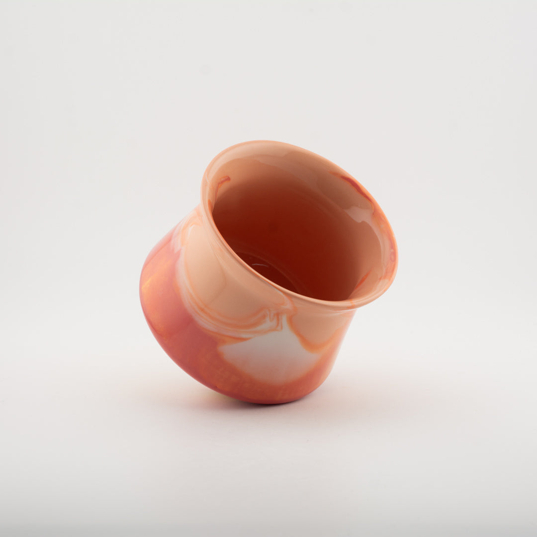 8211 Mix Wave RIDGE - Handmade Porcelain Tasting Cup - 300ml/10.1oz