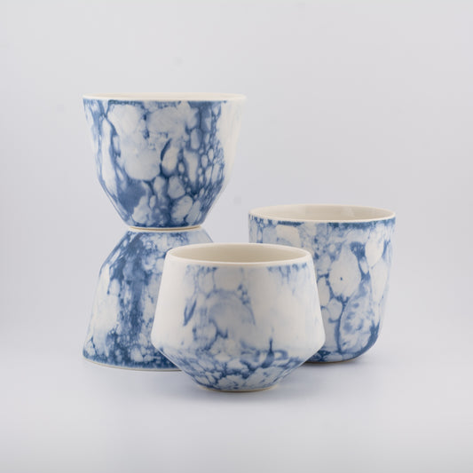 Handmade Porcelain Coffee Cup | MK Studio | Bubble blue