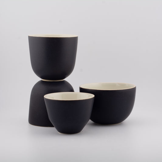 Handmade Porcelain Coffee Cup | MK Studio | Black mat