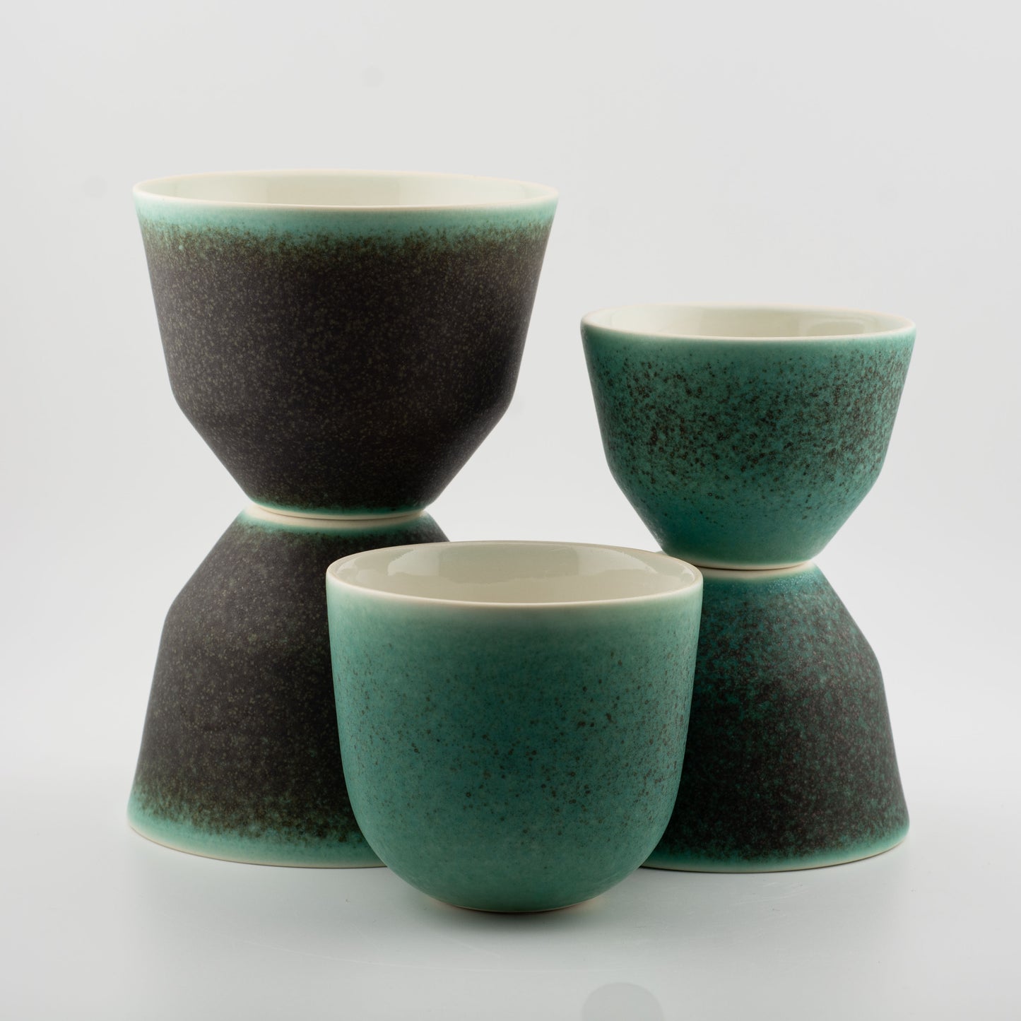 Handmade Porcelain Coffee Cup | MK Studio | Turquoise spot