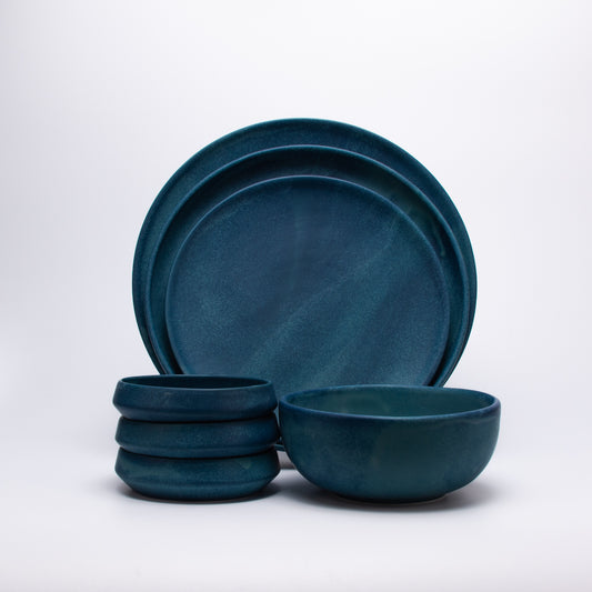Handmade Porcelain Plates and Bowls | MK Studio | Space blue