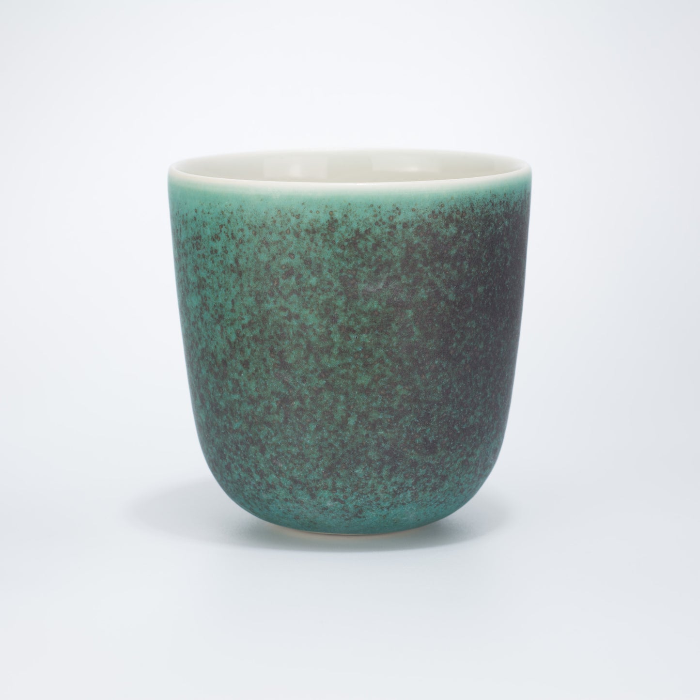 Handmade Porcelain Coffee Cup | MK Studio | Turquoise spot