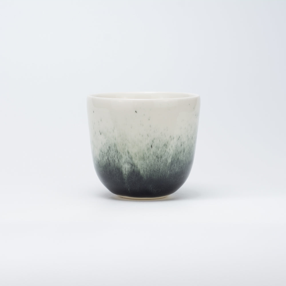 Handmade Porcelain Coffee Cup | MK Studio | Black spots