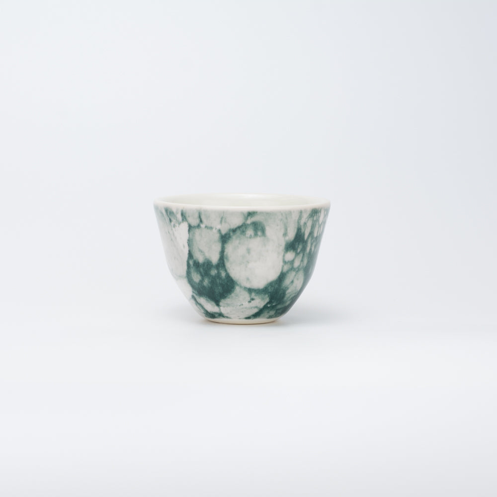 Handmade Porcelain Coffee Cup | MK Studio | Bubble green