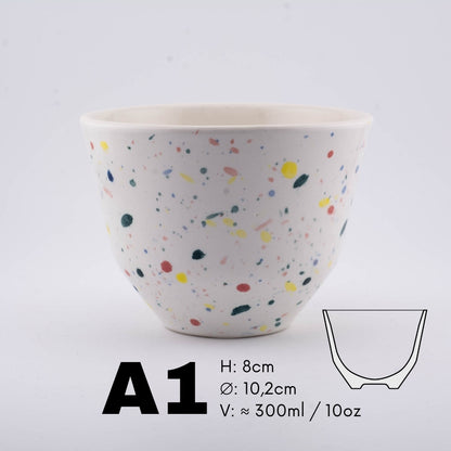 Håndlavet porcelæn kaffekop | MK Studio | Farveplet