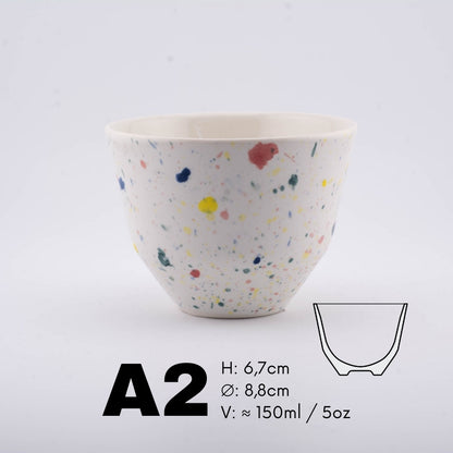 Håndlavet porcelæn kaffekop | MK Studio | Farveplet