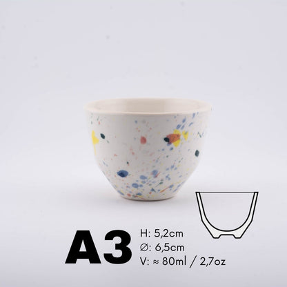 Håndlavet porcelæn kaffekop | MK Studio | Farveplet