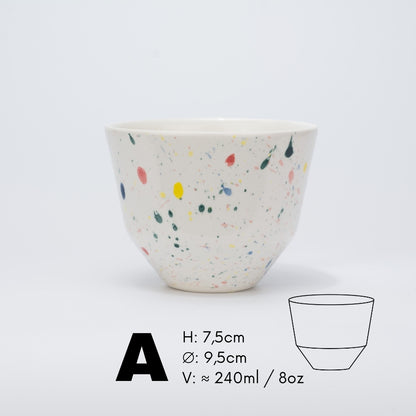 Håndlavet porcelæn kaffekop | MK Studio | Farveplet