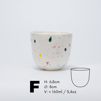 Håndlavet porcelæn kaffekop | MK Studio | Farveplet