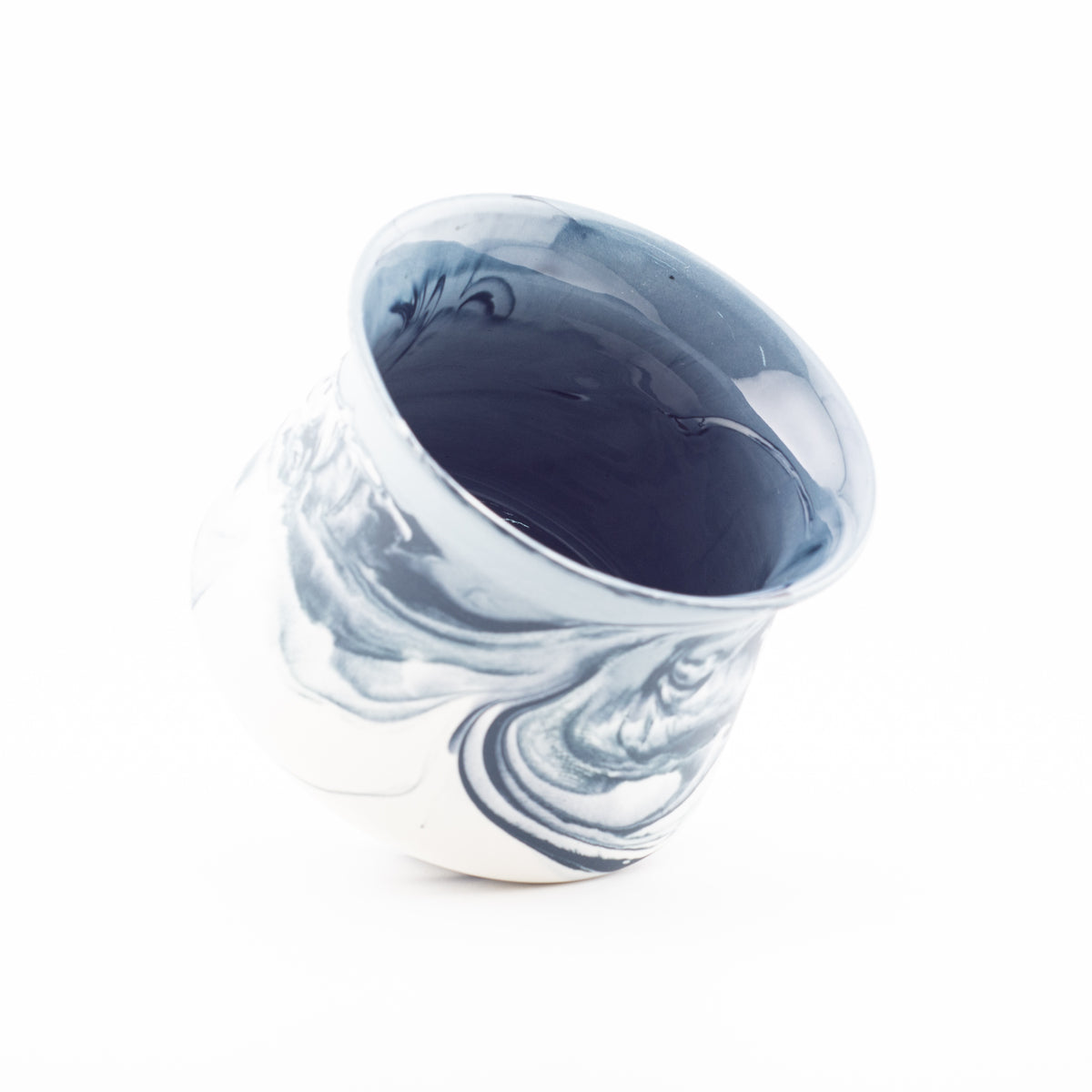 8155  RIDGE - Handmade Porcelain Tasting Cup - Non glossy outside