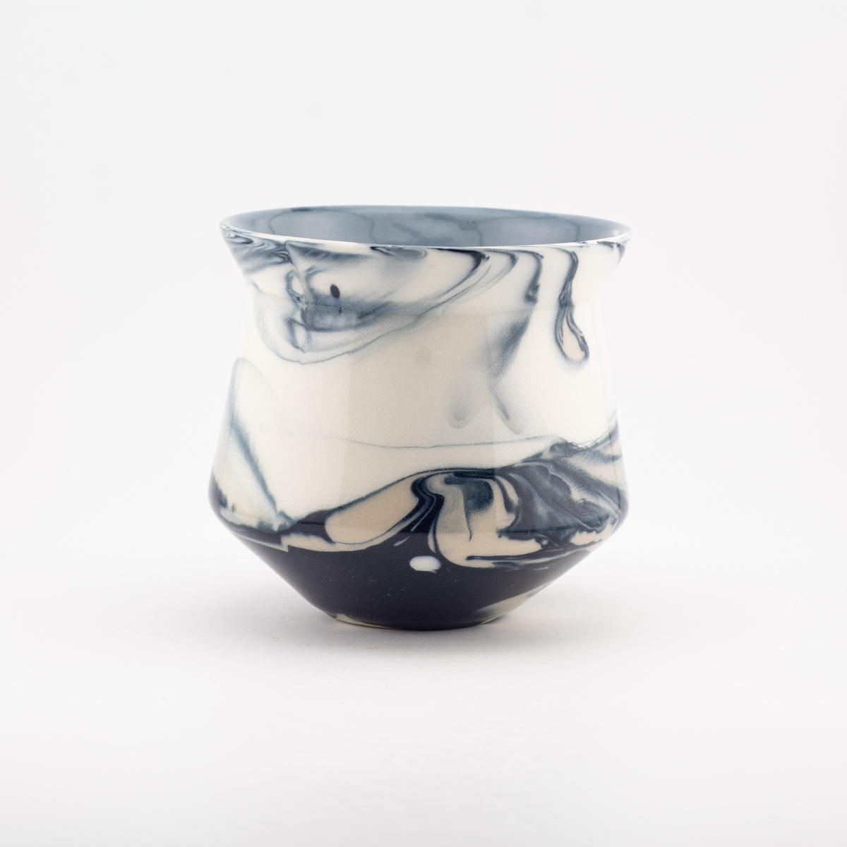 8156  RIDGE - Handmade Porcelain Tasting Cup - Glossy outside
