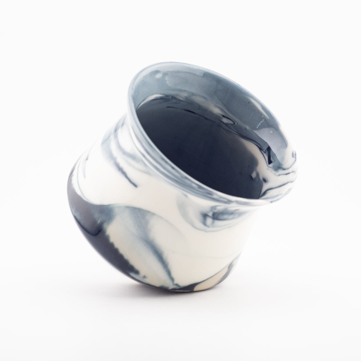 8156  RIDGE - Handmade Porcelain Tasting Cup - Glossy outside