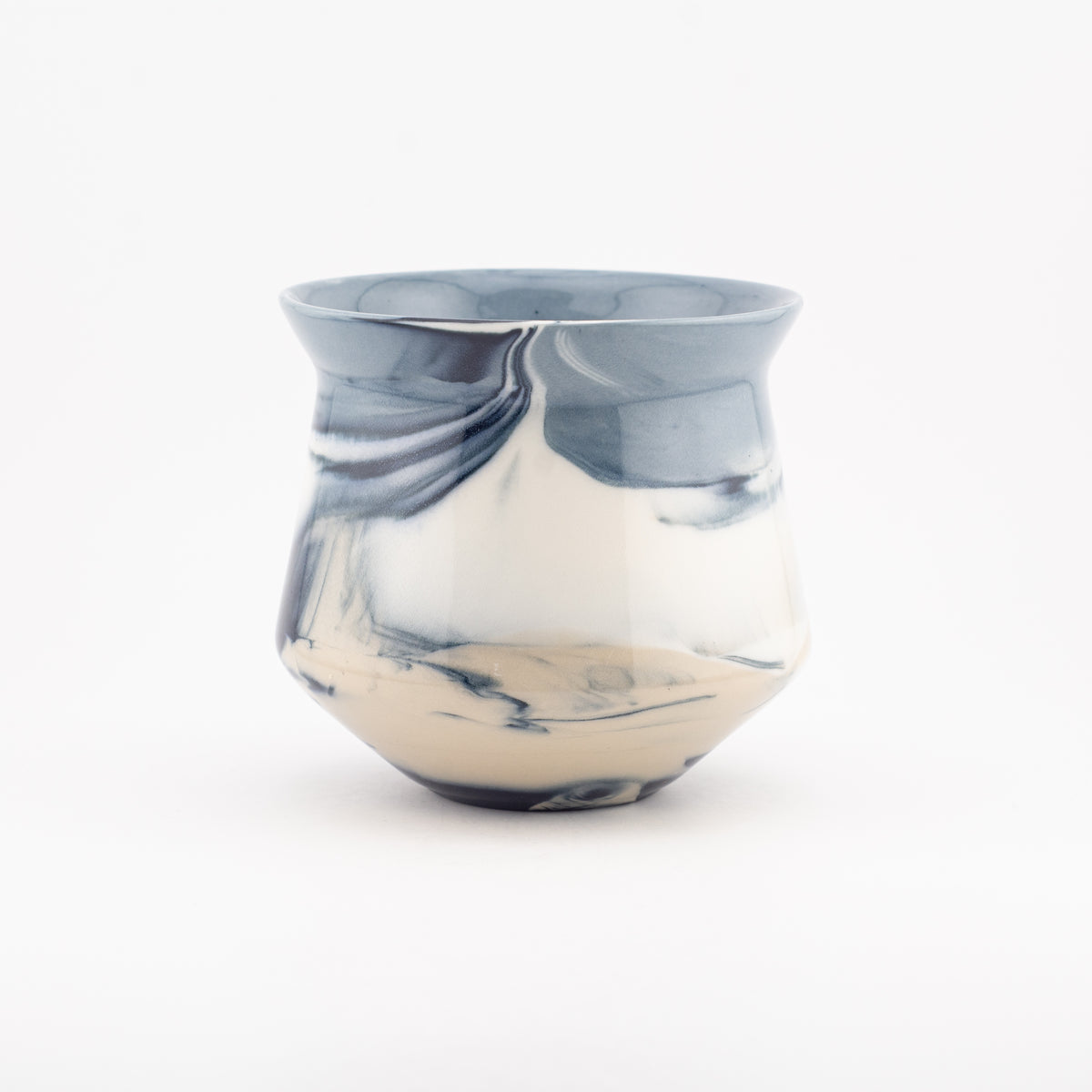 8194  RIDGE - Handmade Porcelain Tasting Cup - Glossy outside