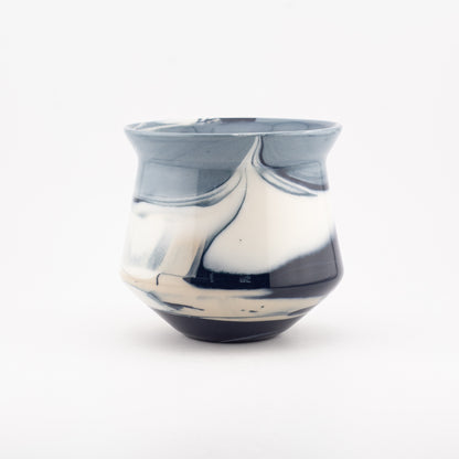8194  RIDGE - Handmade Porcelain Tasting Cup - Glossy outside