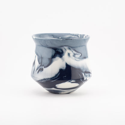 8195  RIDGE - Handmade Porcelain Tasting Cup - Glossy outside