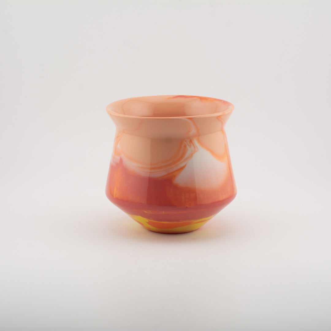 8211 Mix Wave RIDGE - Handmade Porcelain Tasting Cup - 300ml/10.1oz