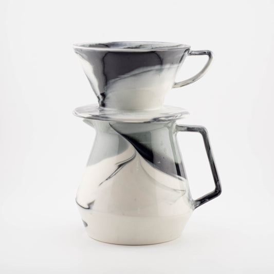 49028 Outlet - MK Coffee Server + MK Dripper Flat V2 - glossy