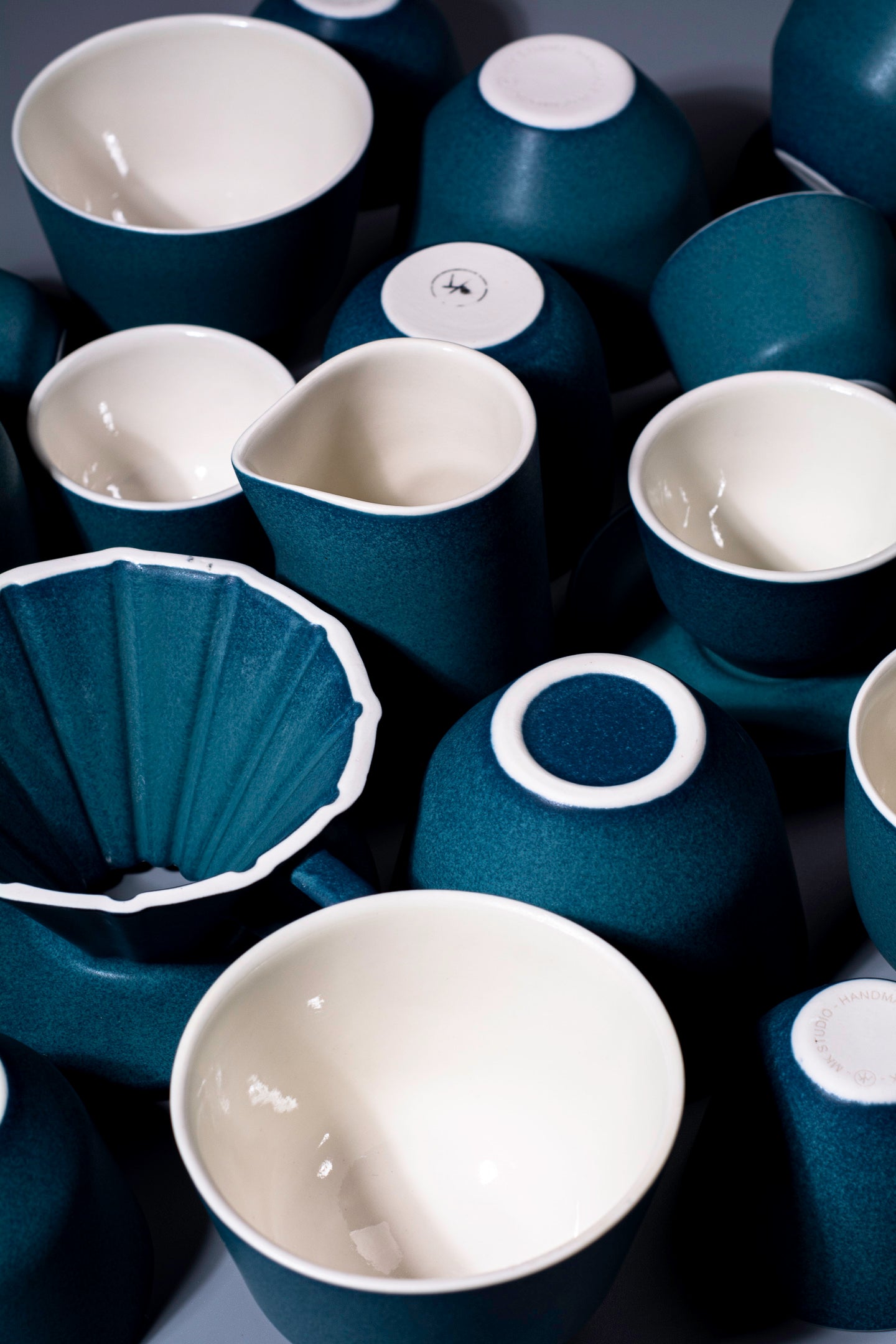 Handmade Porcelain Coffee Cup | MK Studio | Space blue