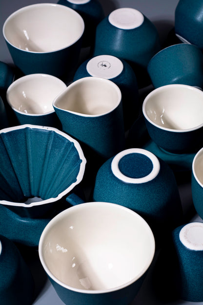 Handmade Porcelain Coffee Cup | MK Studio | Space blue