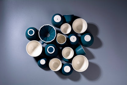 Handmade Porcelain Coffee Cup | MK Studio | Space blue
