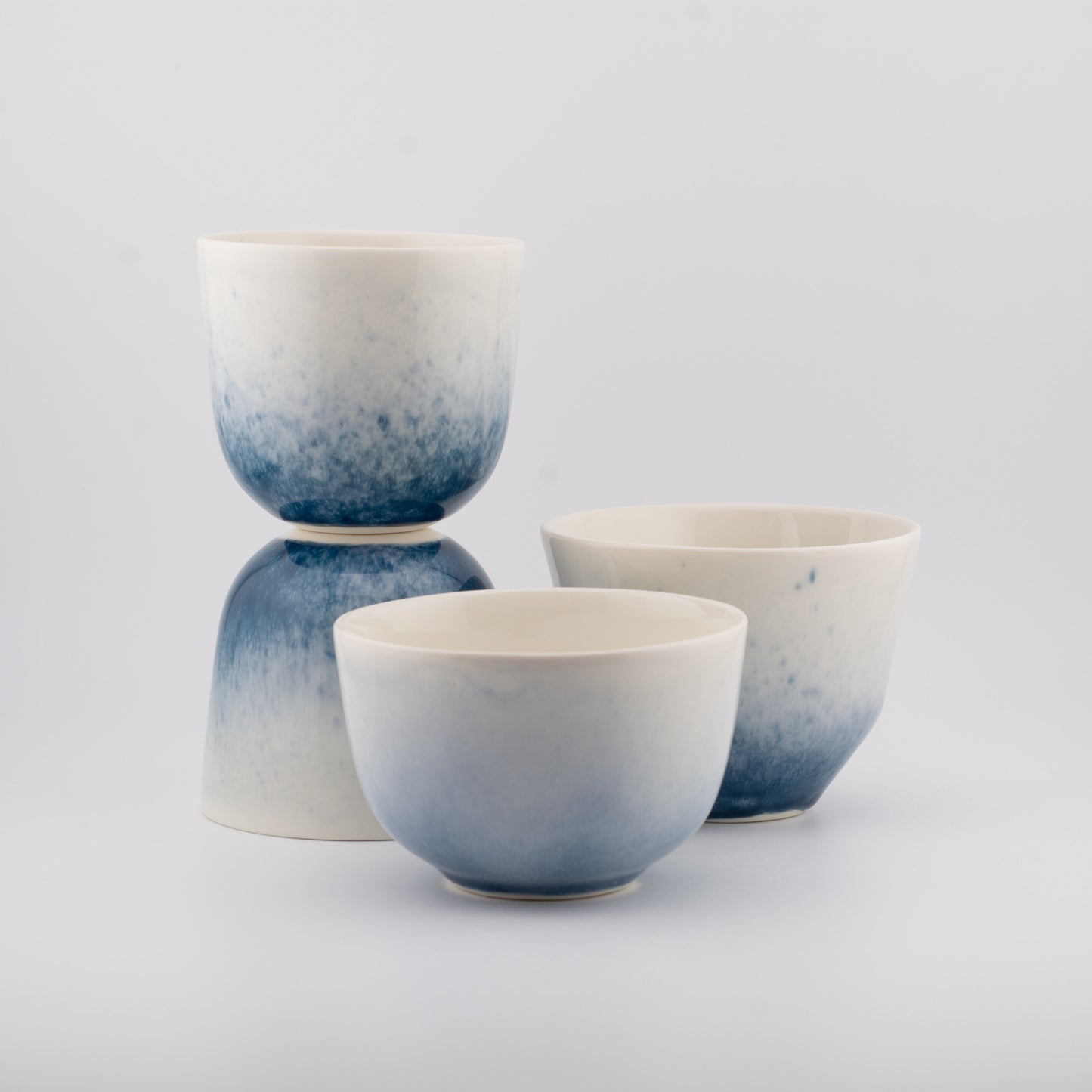 Handmade Porcelain Coffee Cup | MK Studio | Blue spots