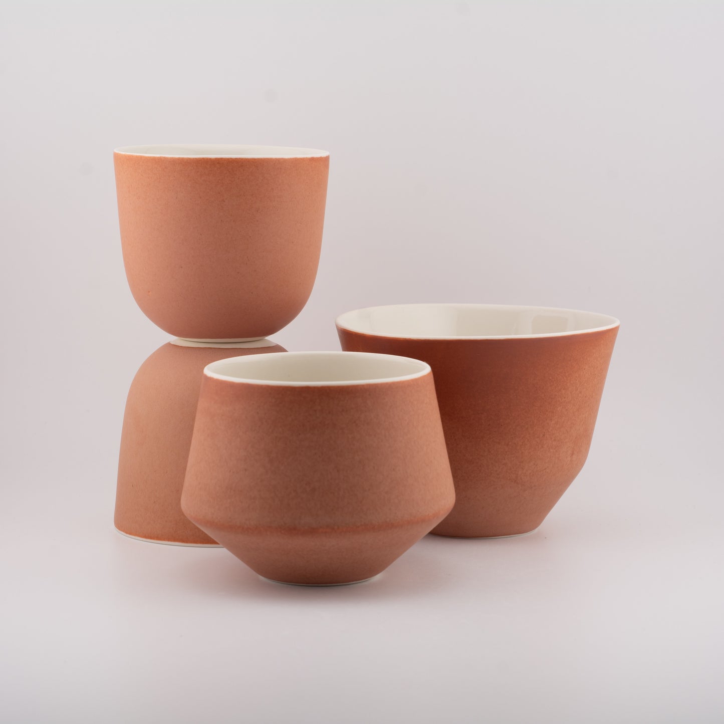 Handmade Porcelain Coffee Cup | MK Studio | Brown brick