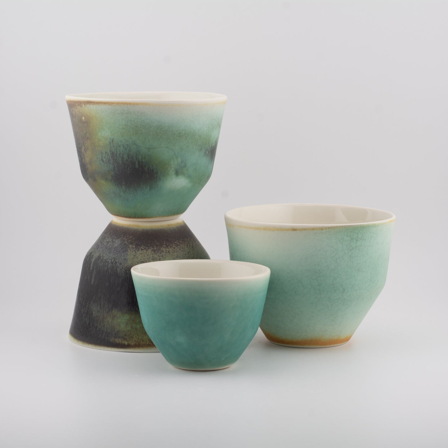 Handmade Porcelain Coffee Cup | MK Studio | Rusty turquoise