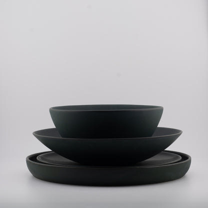 Handmade Porcelain Plates and Bowls | MK Studio | Midnight black