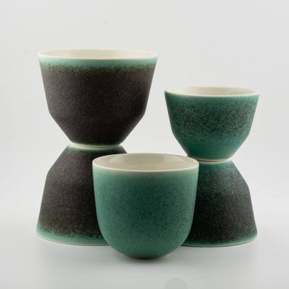 핸드메이드 도자기 커피 컵 | MK 스튜디오 | 터키석 반점