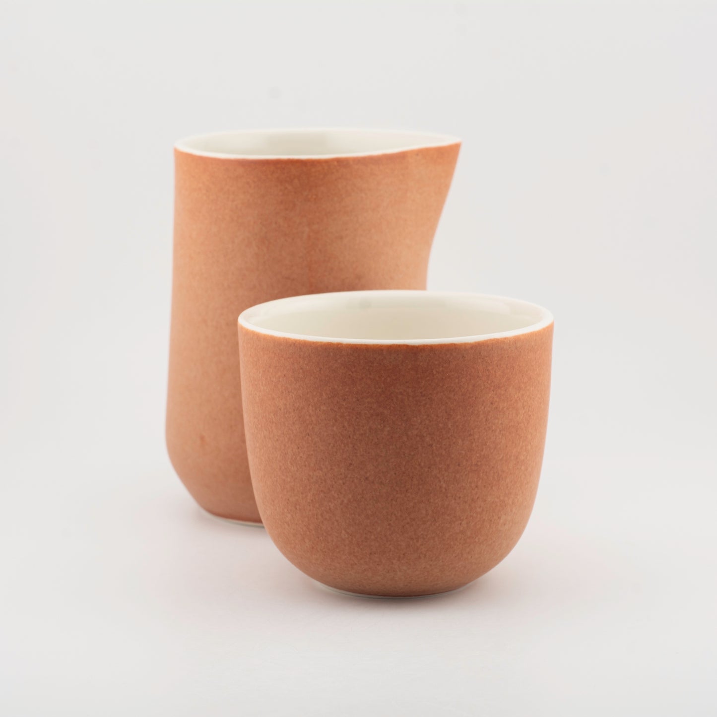 Handmade Porcelain Coffee Cup | MK Studio | Brown brick