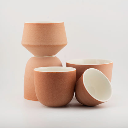 Handmade Porcelain Coffee Cup | MK Studio | Brown brick