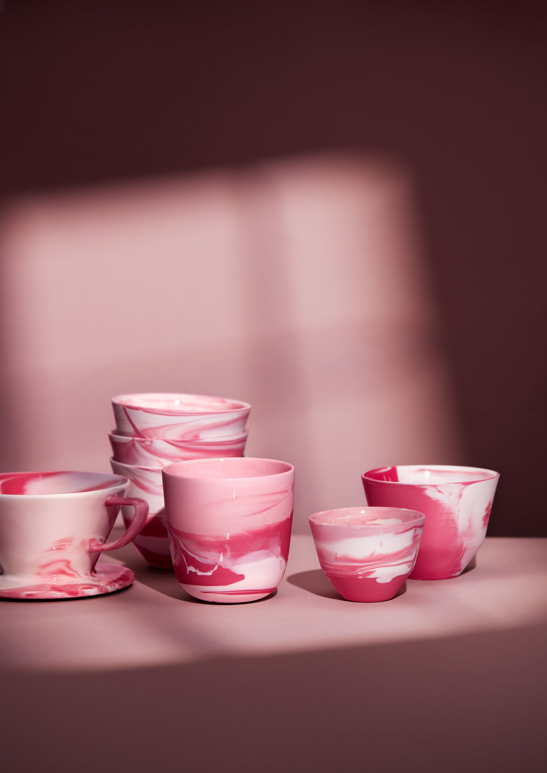 Handmade porcelain cups by MK STUDIO, wholesale ceramics from Denmark