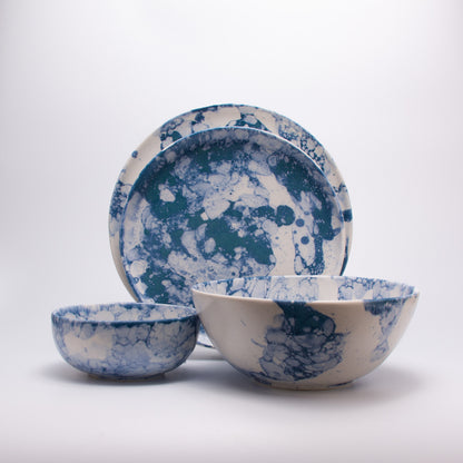 Handmade Porcelain Plates and Bowls | MK Studio | Bubble Blue