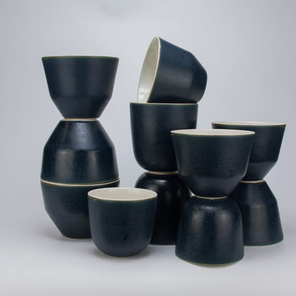 Handmade Porcelain Coffee Cup | MK Studio | Denim blue