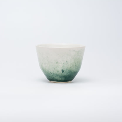 Handmade Porcelain Coffee Cup | MK Studio | Green spots