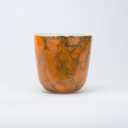 Håndlavet porcelæn kaffekop | MK Studio | Boble orange