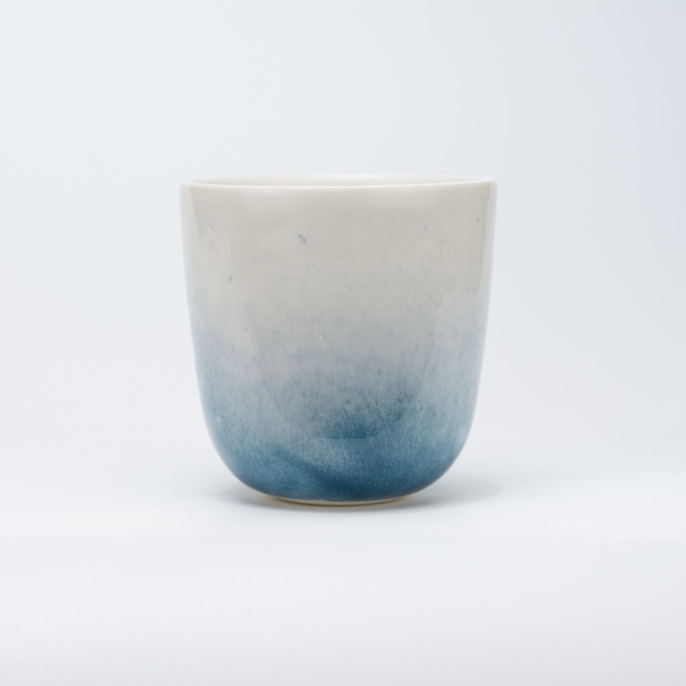 Handmade Porcelain Coffee Cup | MK Studio | Blue spots