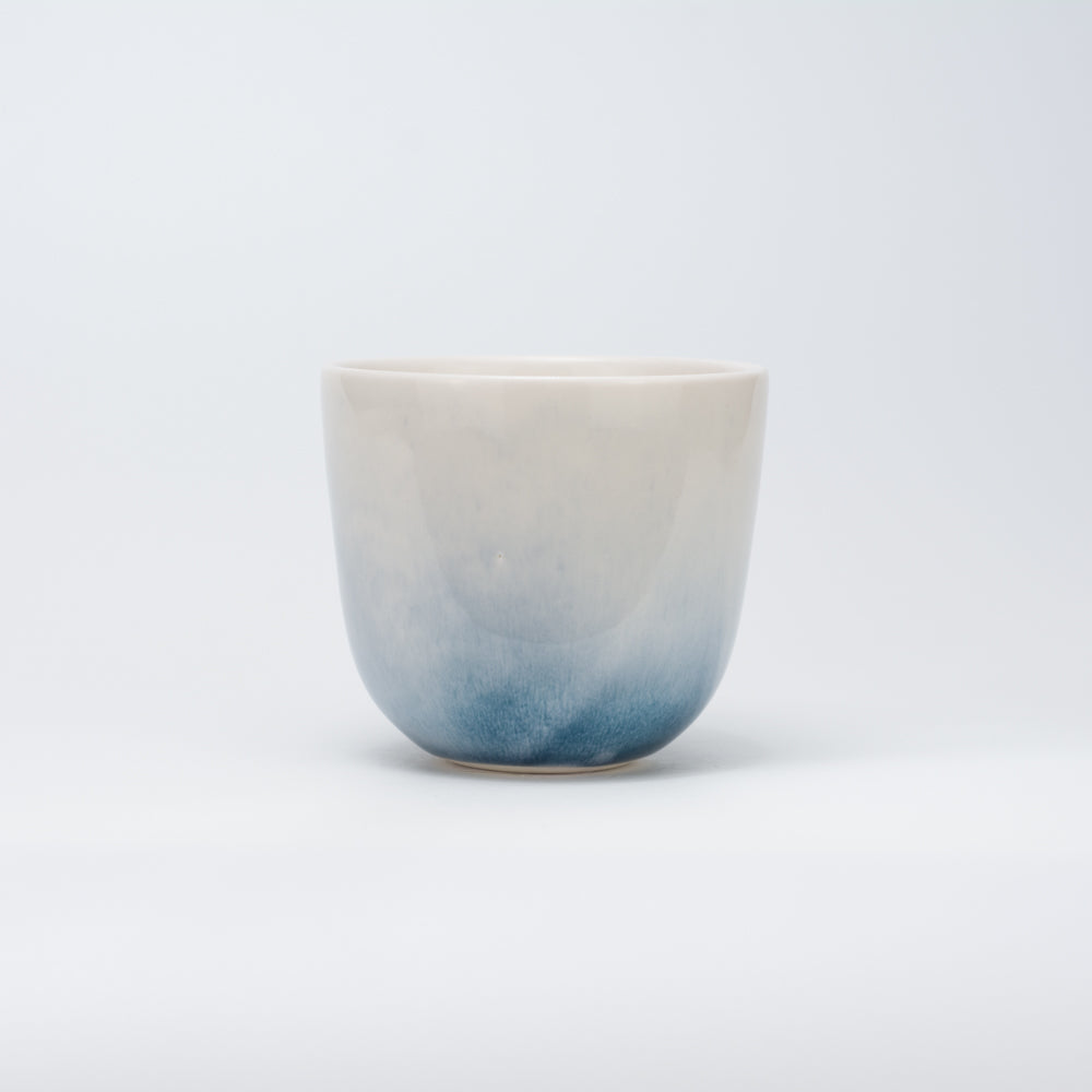 Handmade Porcelain Coffee Cup | MK Studio | Blue spots