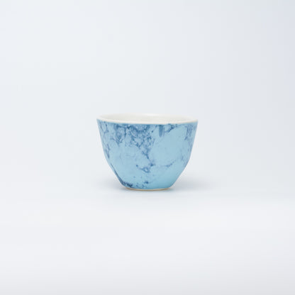 Handmade Porcelain Coffee Cup | MK Studio | Double blue bubble