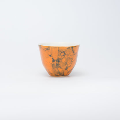 Håndlavet porcelæn kaffekop | MK Studio | Boble orange
