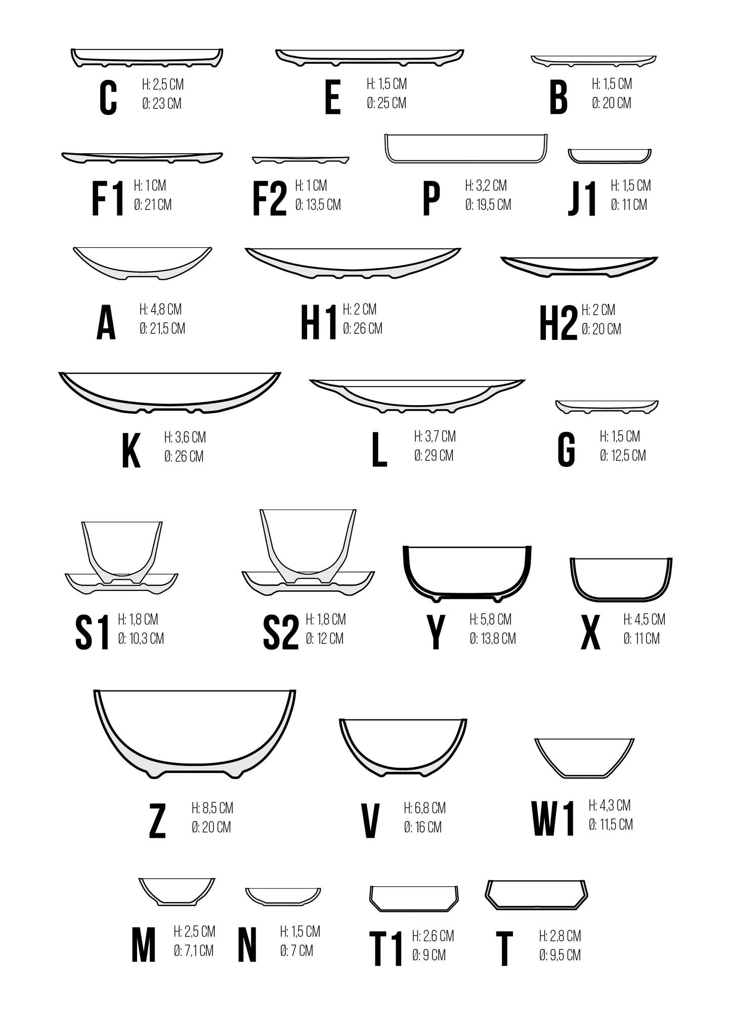 Handmade Porcelain Plates and Bowls | MK Studio | Black splash